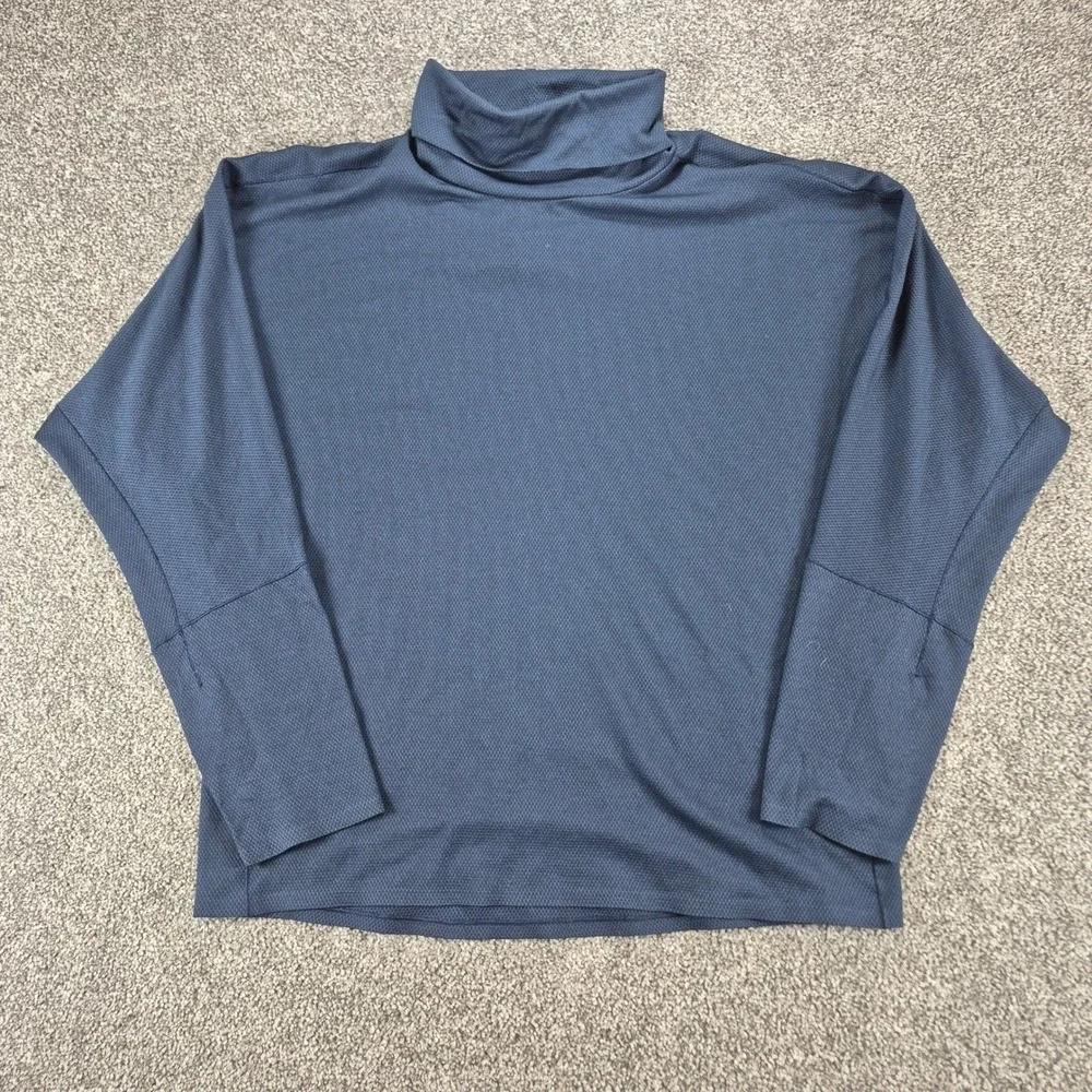 Lululemon The Lab Moriane Turtleneck Top Womens Large Blue Wool Blend - Picture 1 of 7